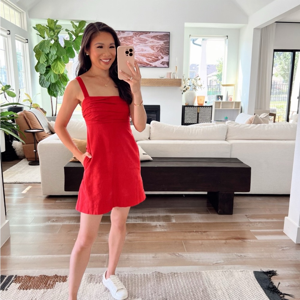 Elegant Red Skort Dress